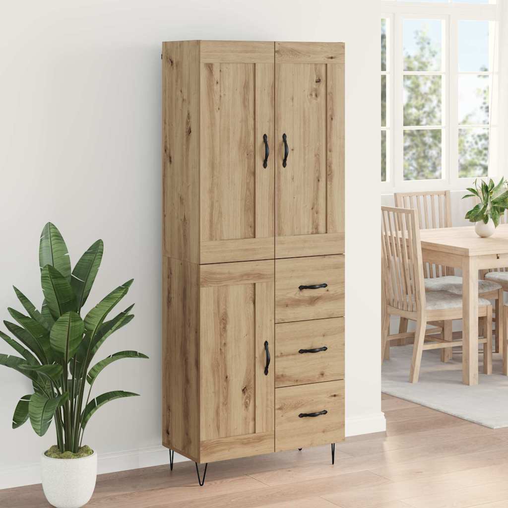 Haut Armoire avec tiroir Chêne artisanal 69,5 x 34 x 180 cm - XIOS