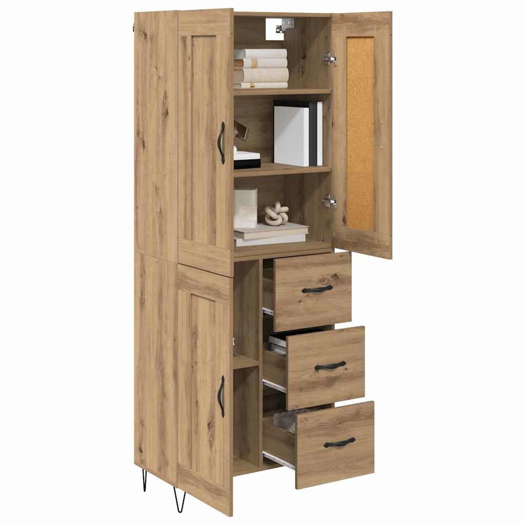 Haut Armoire avec tiroir Chêne artisanal 69,5 x 34 x 180 cm - XIOS