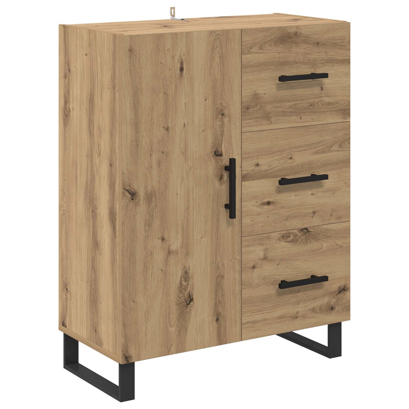 Haut Armoire 2 pcs Chêne artisanal Bois Aggloméré et Verre - XIOS