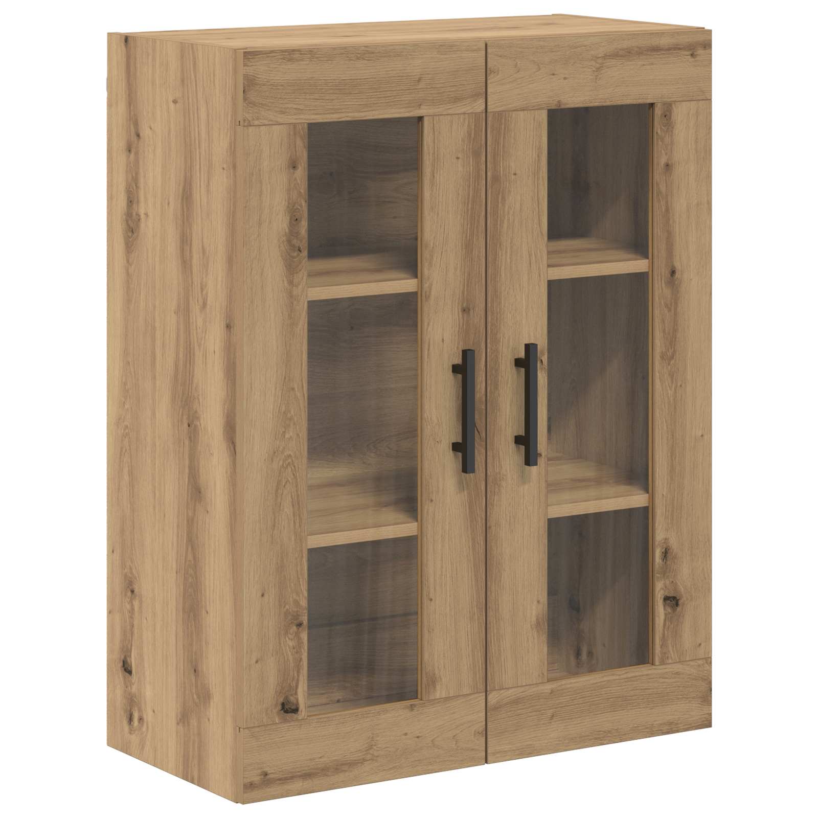 Haut Armoire 2 pcs Chêne artisanal Bois Aggloméré et Verre - XIOS