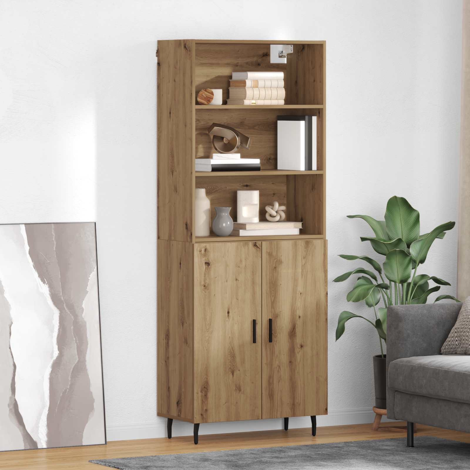 Haut Armoire Chêne artisanal 69,5 x 34 x 180 cm - XIOS