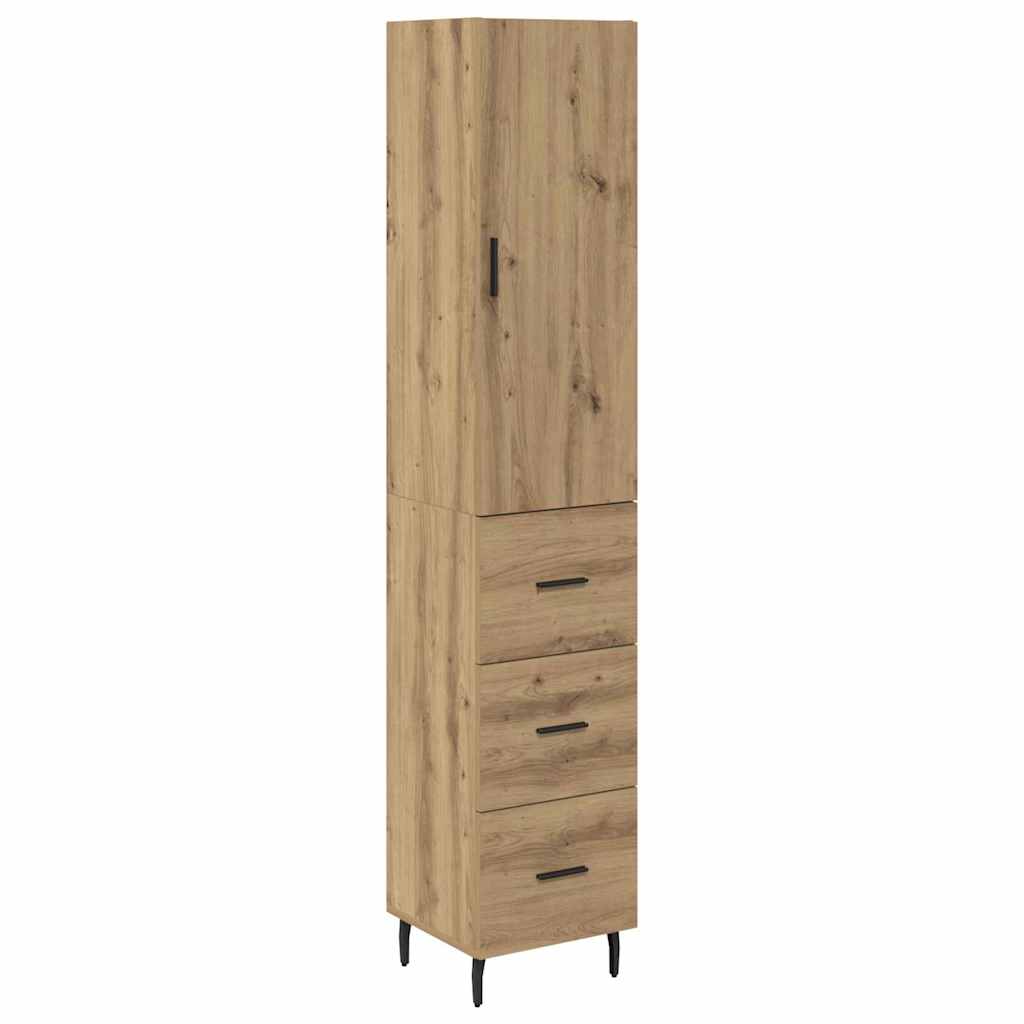 Haut Armoire avec tiroir Chêne artisanal 34,5 x 34 x 180 cm - XIOS