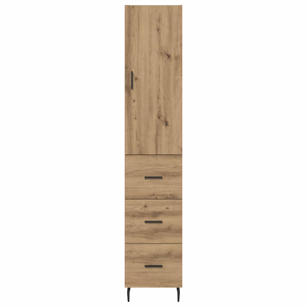 Haut Armoire avec tiroir Chêne artisanal 34,5 x 34 x 180 cm - XIOS