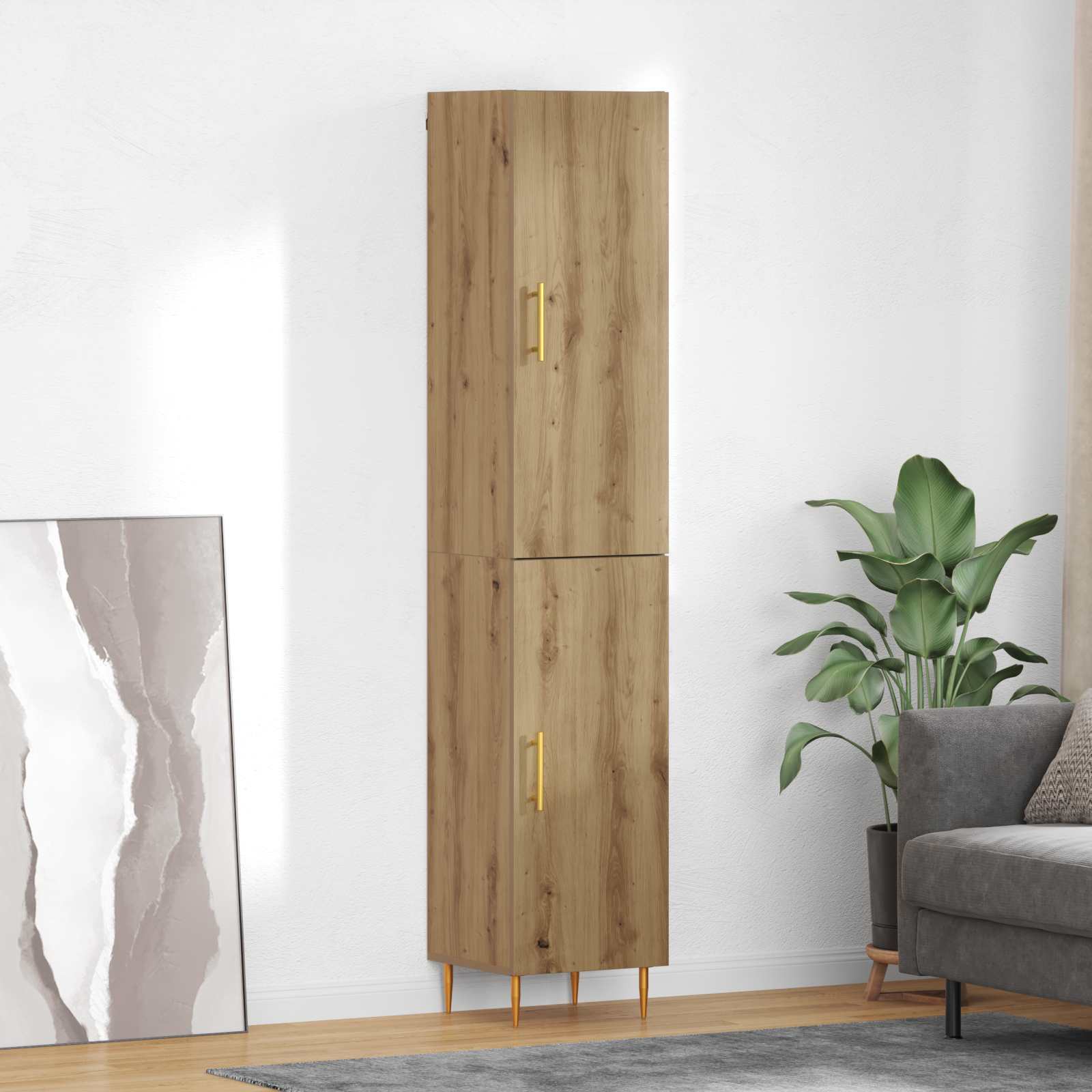 Haut Armoire 2 pcs Chêne artisanal Bois d'ingénierie - XIOS