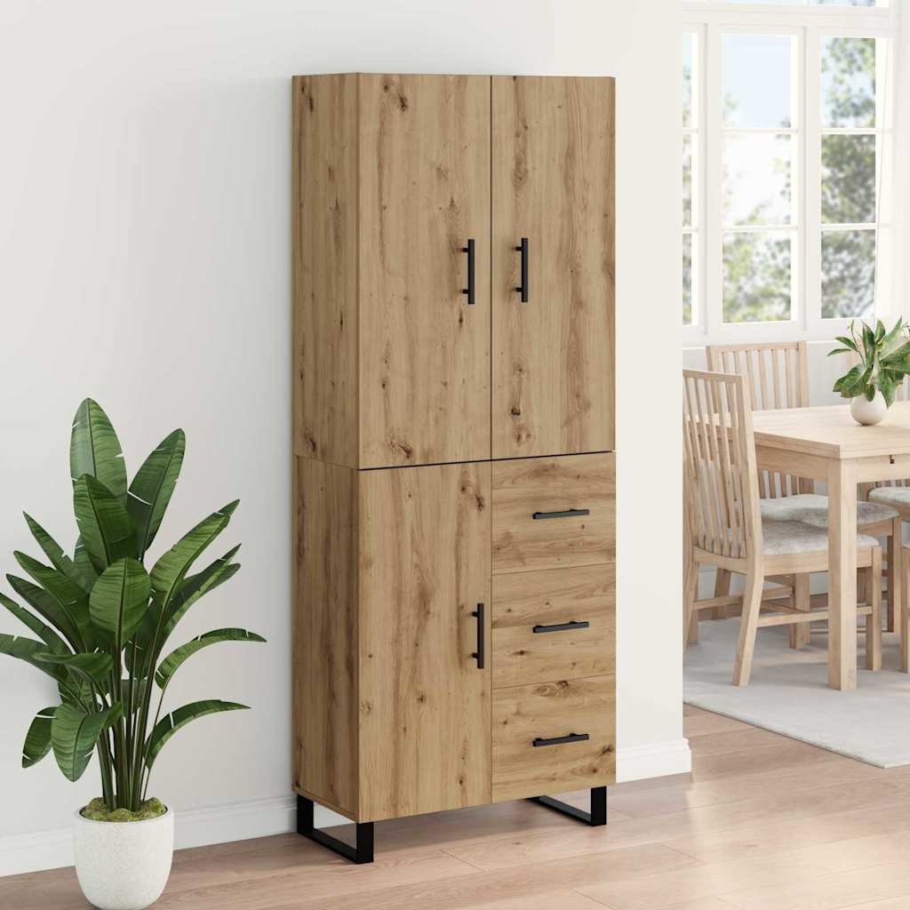 Haut Armoire 2 pcs Chêne artisanal Bois Aggloméré et Verre - XIOS