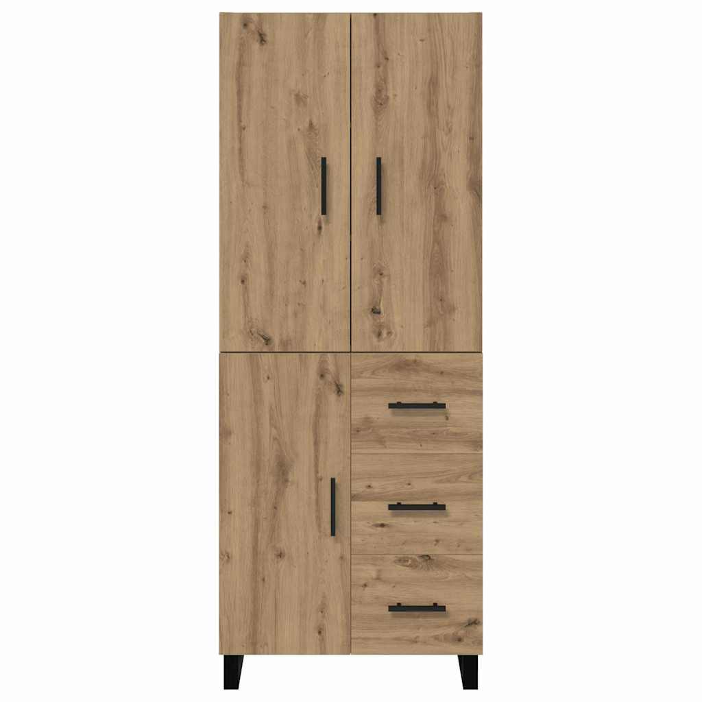 Haut Armoire 2 pcs Chêne artisanal Bois Aggloméré et Verre - XIOS