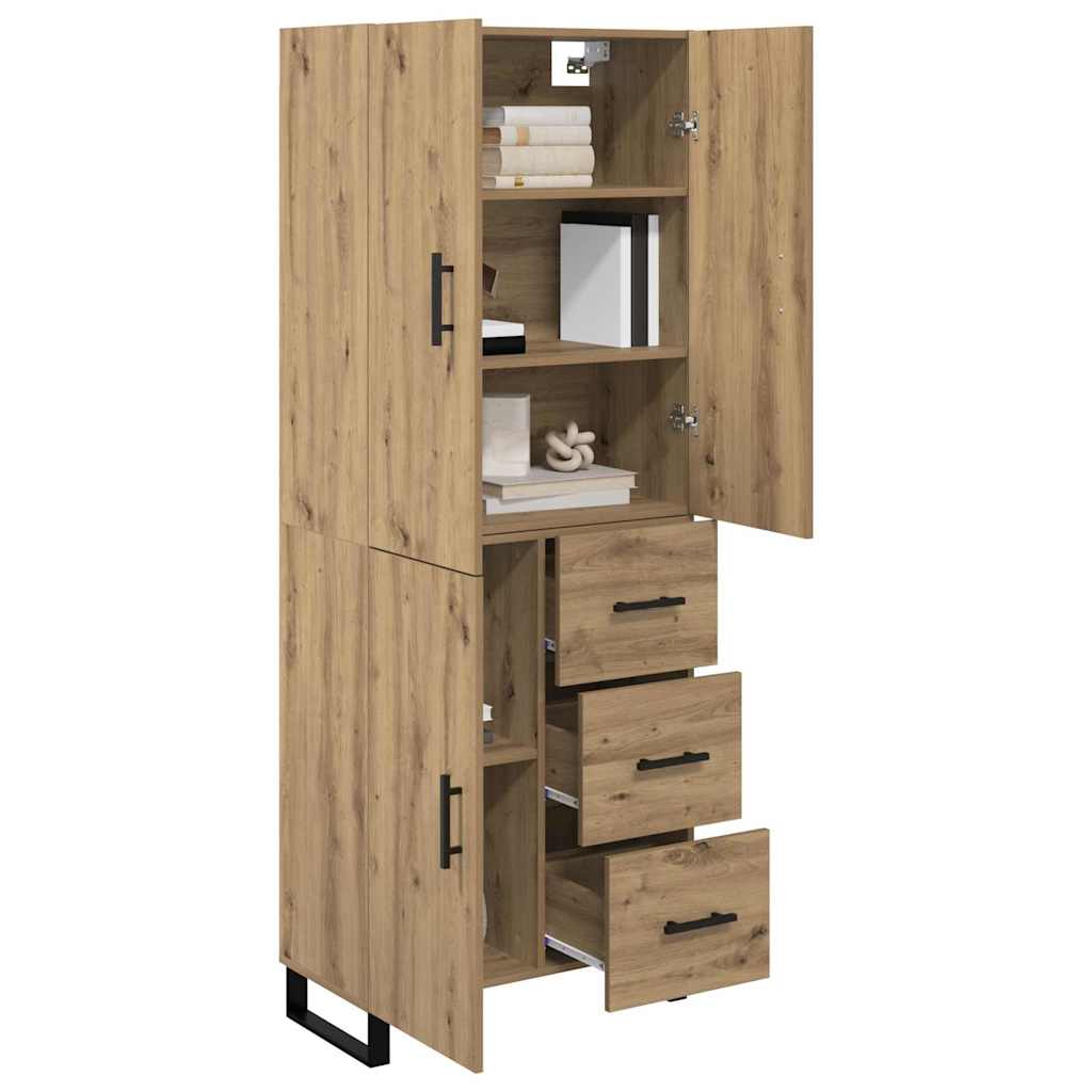 Haut Armoire 2 pcs Chêne artisanal Bois Aggloméré et Verre - XIOS