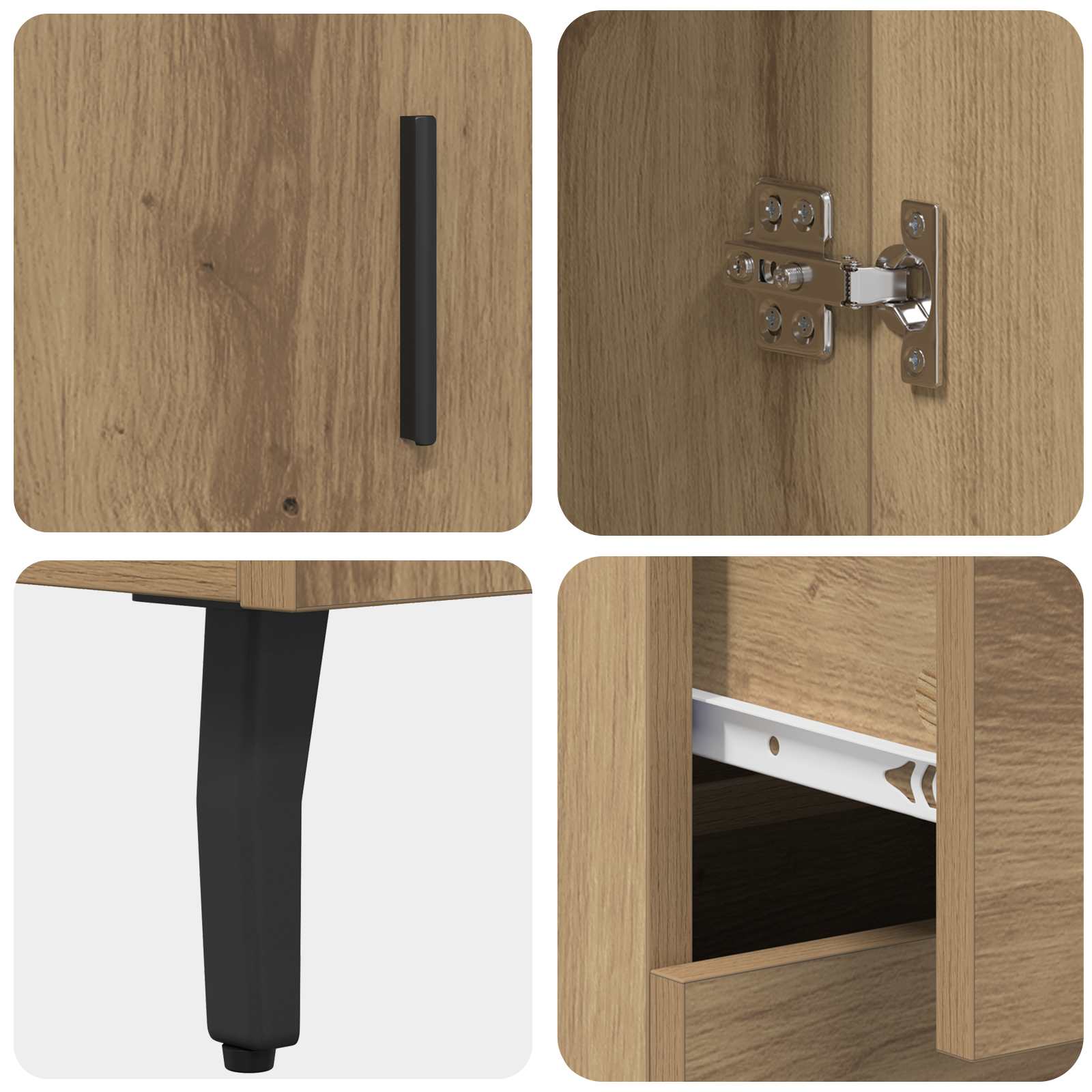 Haut Armoire 2 pcs Chêne artisanal Bois Aggloméré et Verre - XIOS