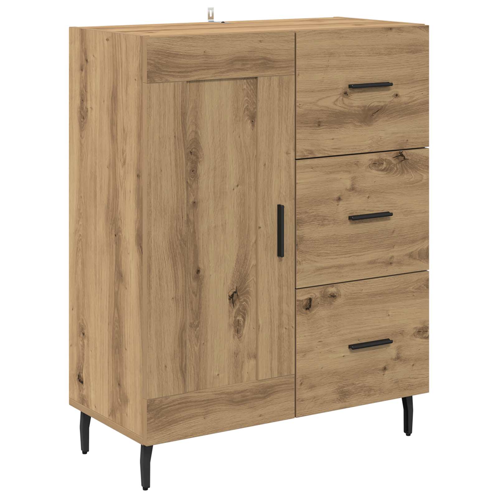 Haut Armoire 2 pcs Chêne artisanal Bois Aggloméré et Verre - XIOS