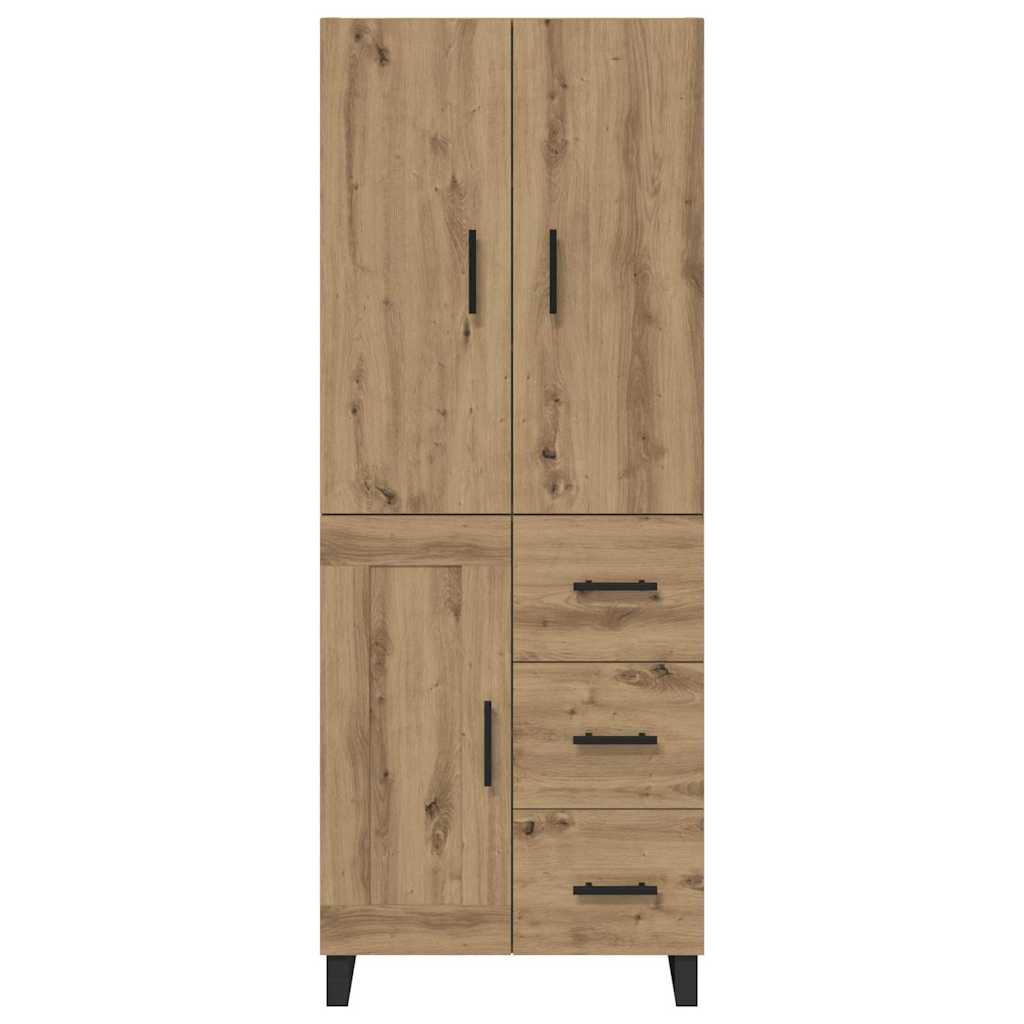 Haut Armoire 2 pcs Chêne artisanal Bois Aggloméré et Verre - XIOS