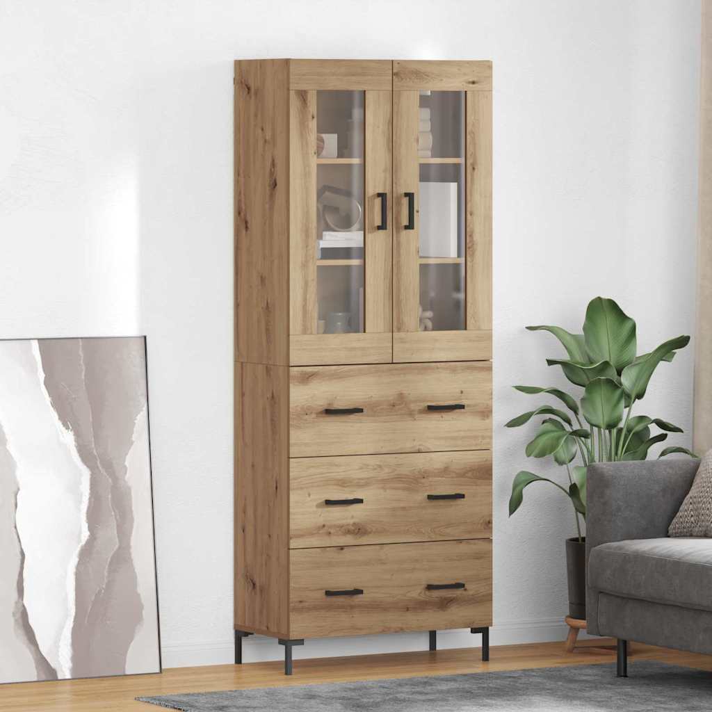 Haut Armoire 2 pcs Chêne artisanal Bois d'ingénierie - XIOS