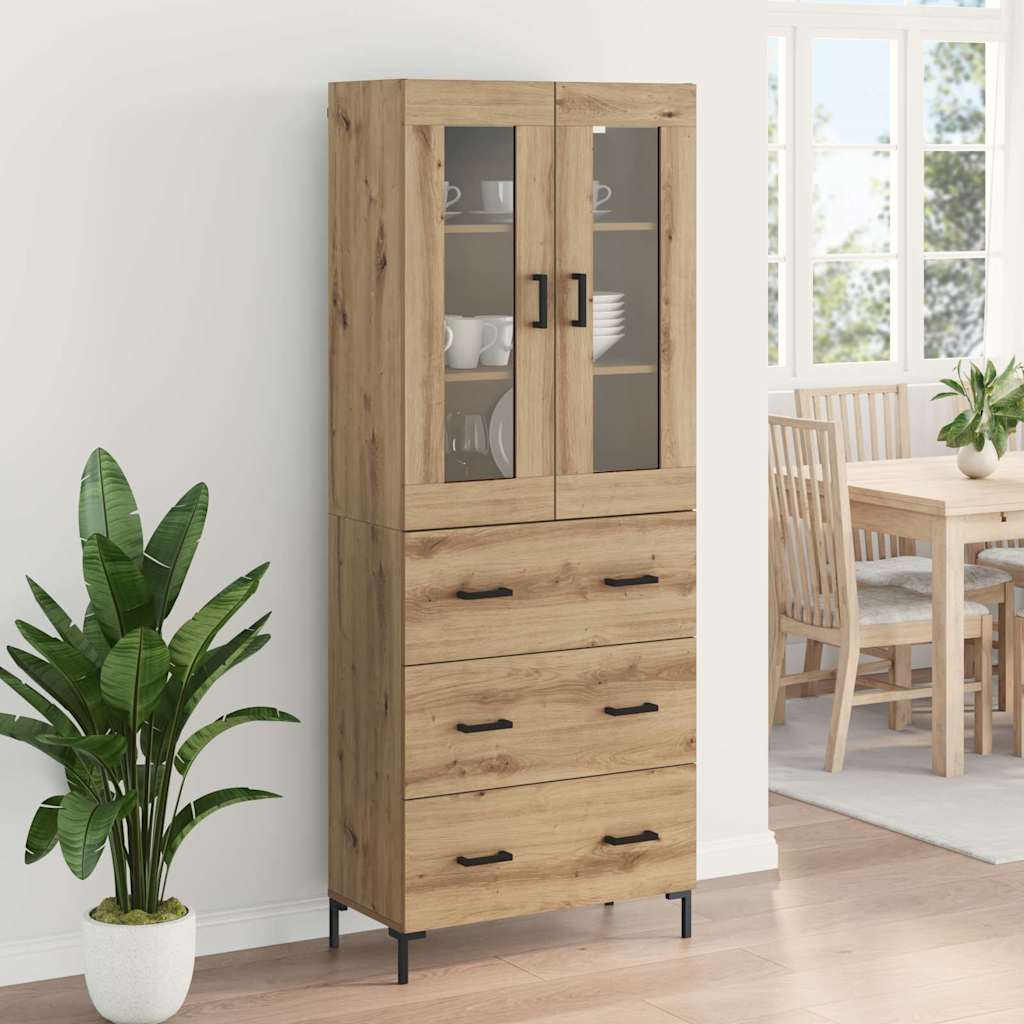 Haut Armoire 2 pcs Chêne artisanal Bois d'ingénierie - XIOS