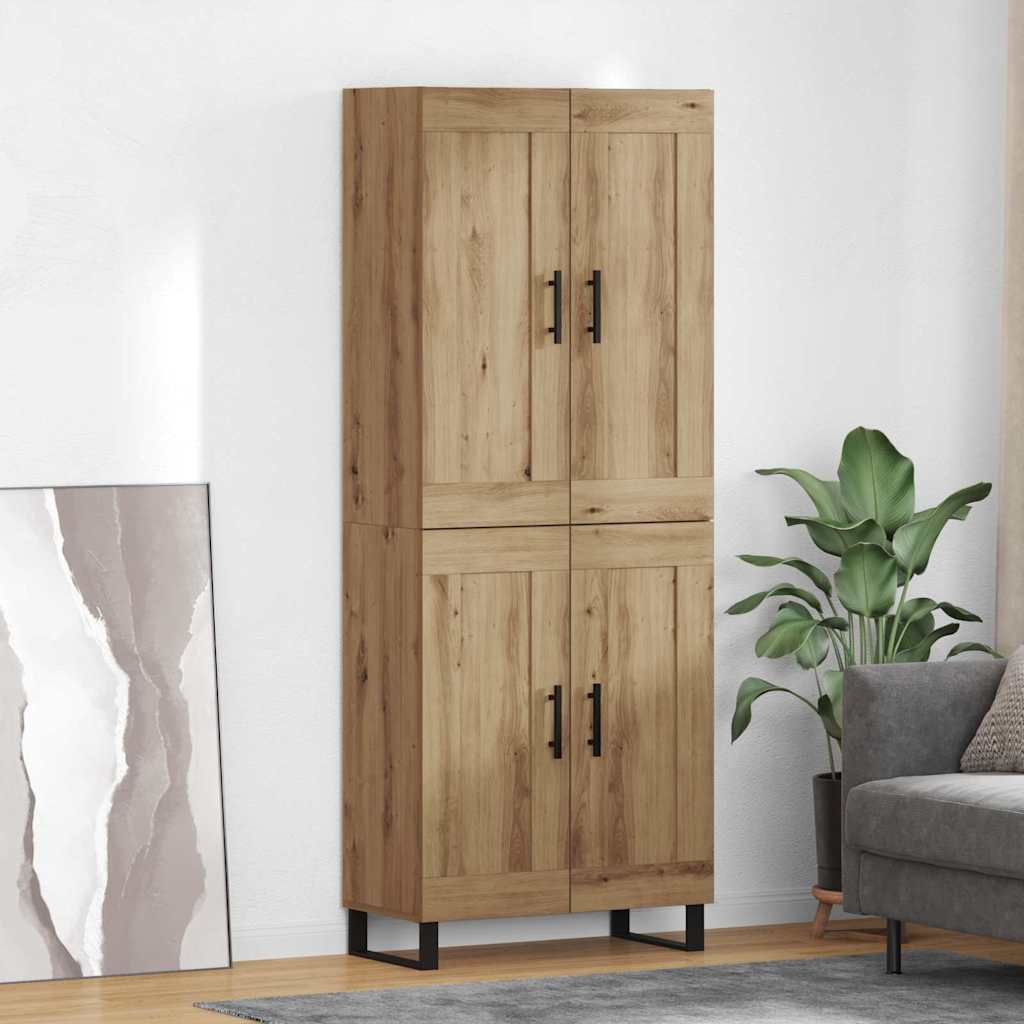 Haut Armoire 2 pcs Chêne artisanal Bois Aggloméré et Verre - XIOS