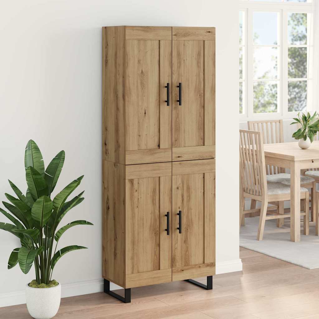 Haut Armoire 2 pcs Chêne artisanal Bois Aggloméré et Verre - XIOS