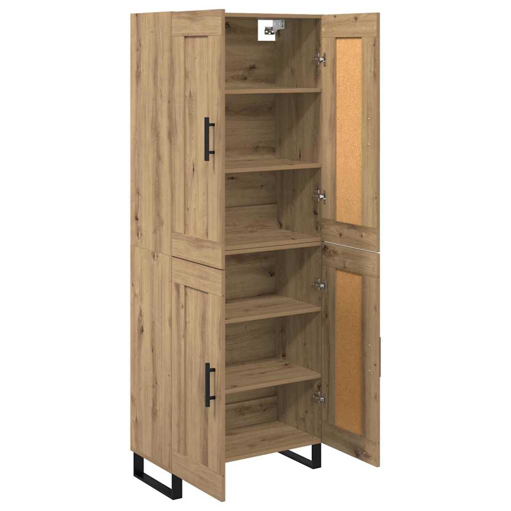 Haut Armoire 2 pcs Chêne artisanal Bois Aggloméré et Verre - XIOS