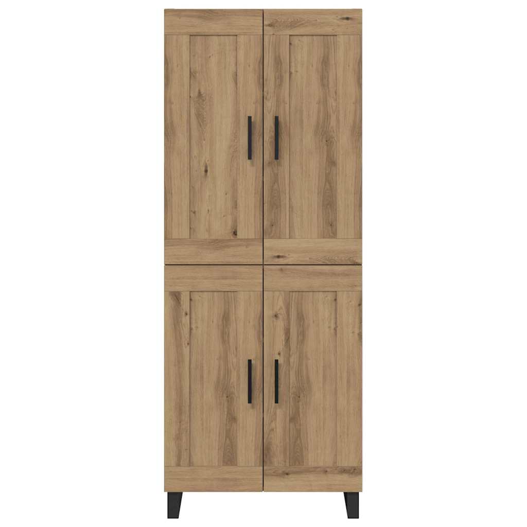 Haut Armoire 2 pcs Chêne artisanal Bois Aggloméré et Verre - XIOS