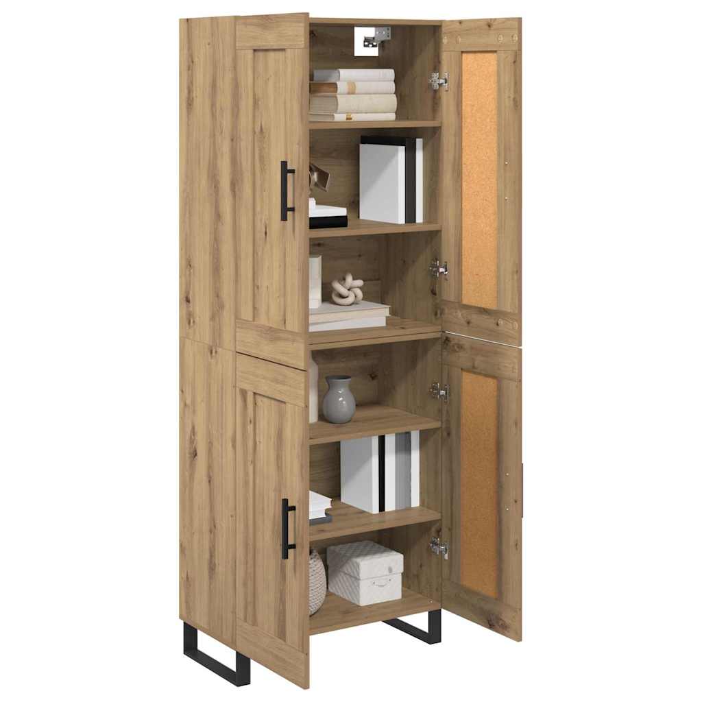 Haut Armoire 2 pcs Chêne artisanal Bois Aggloméré et Verre - XIOS