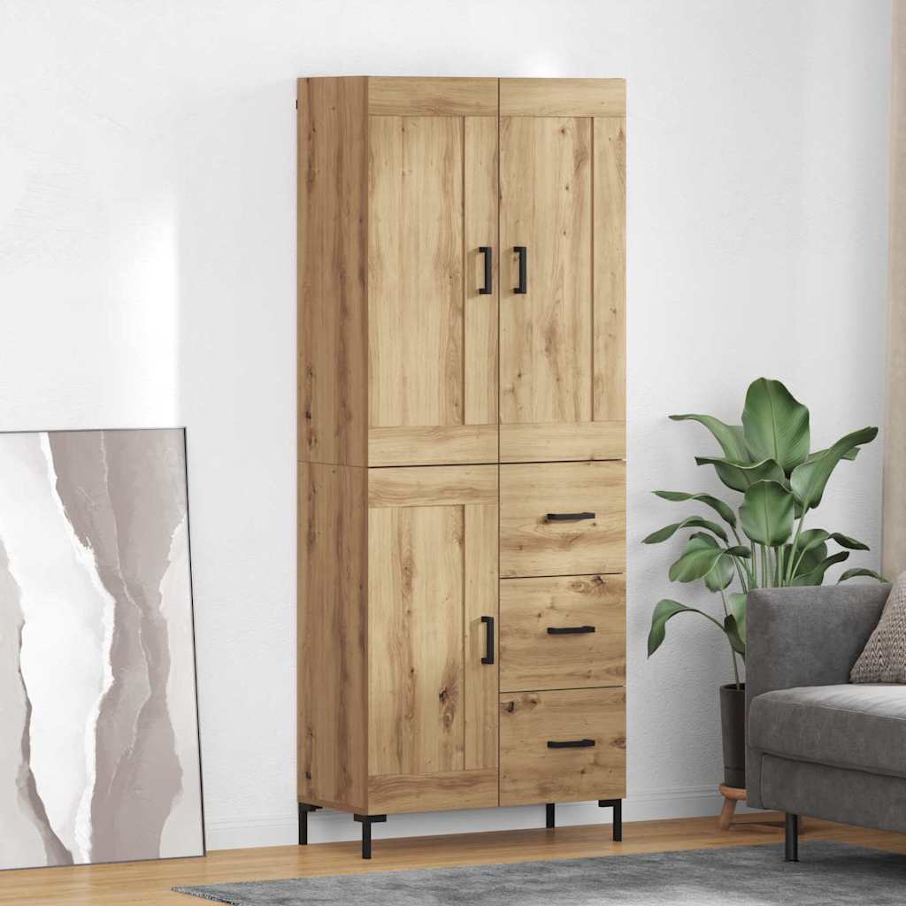 Haut Armoire avec tiroir Chêne artisanal 69,5 x 34 x 180 cm - XIOS