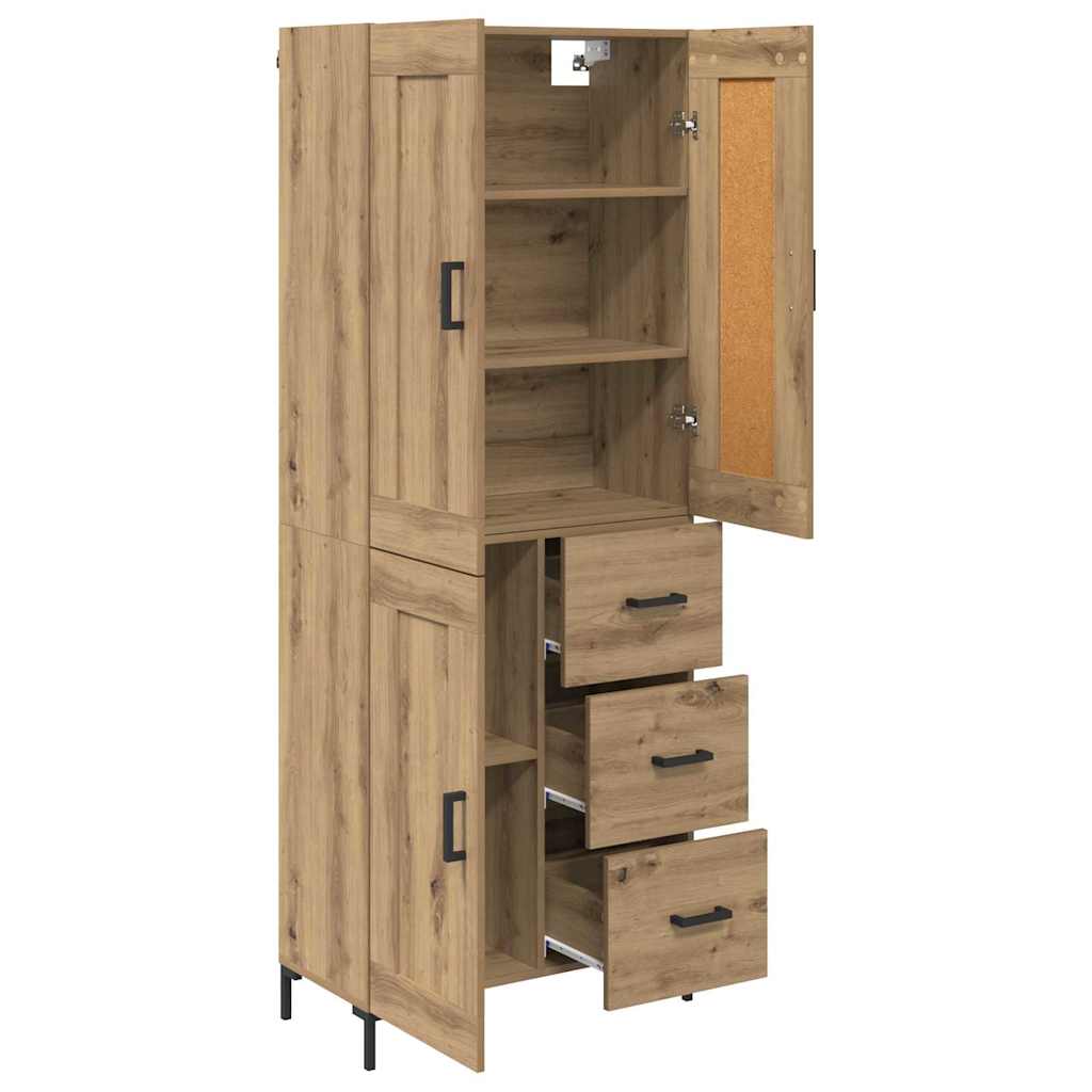 Haut Armoire avec tiroir Chêne artisanal 69,5 x 34 x 180 cm - XIOS
