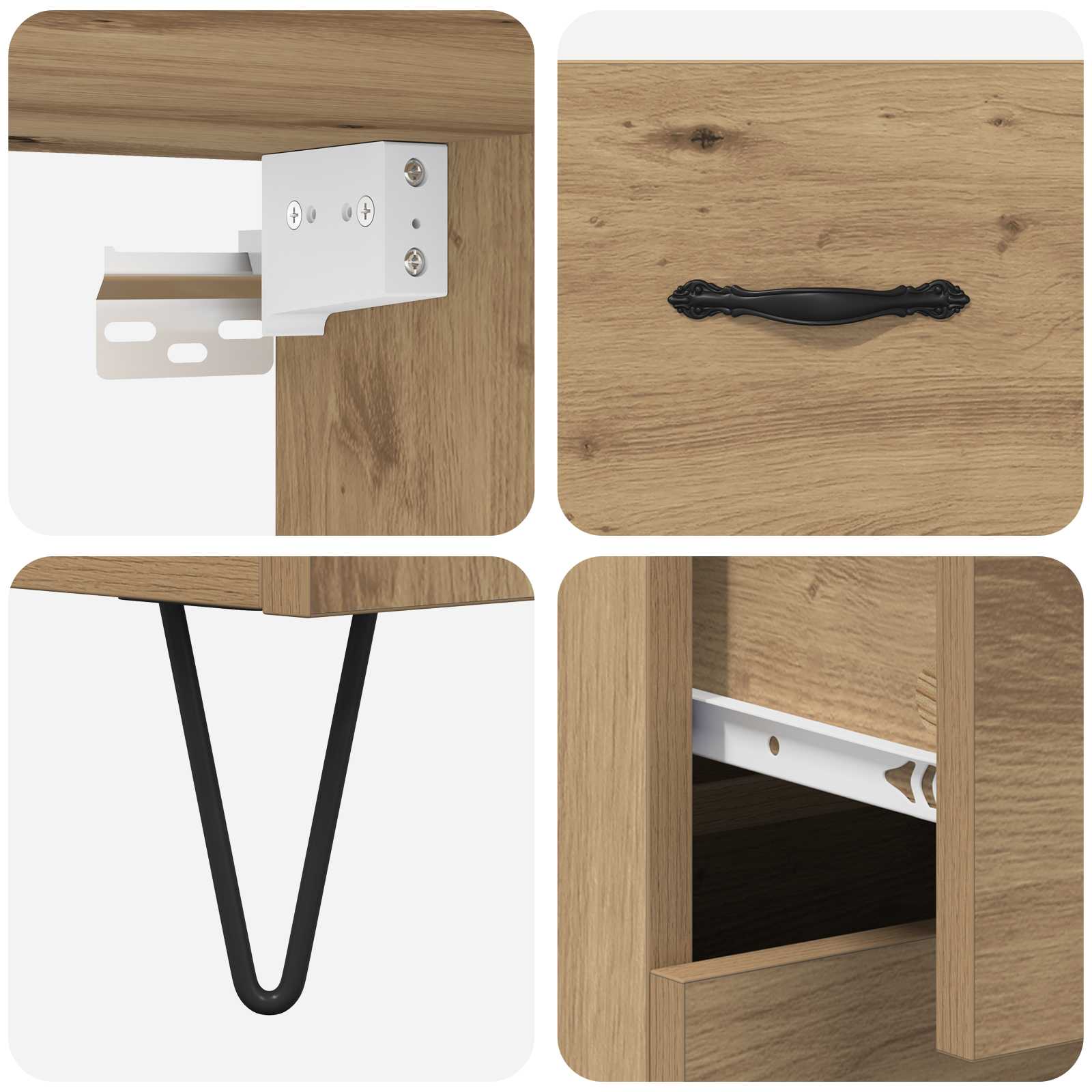 Haut Armoire avec tiroir Chêne artisanal 69,5 x 32,5 x 180 cm - XIOS