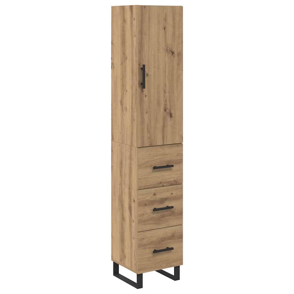 Haut Armoire avec tiroir Chêne artisanal 34,5 x 34 x 180 cm - XIOS