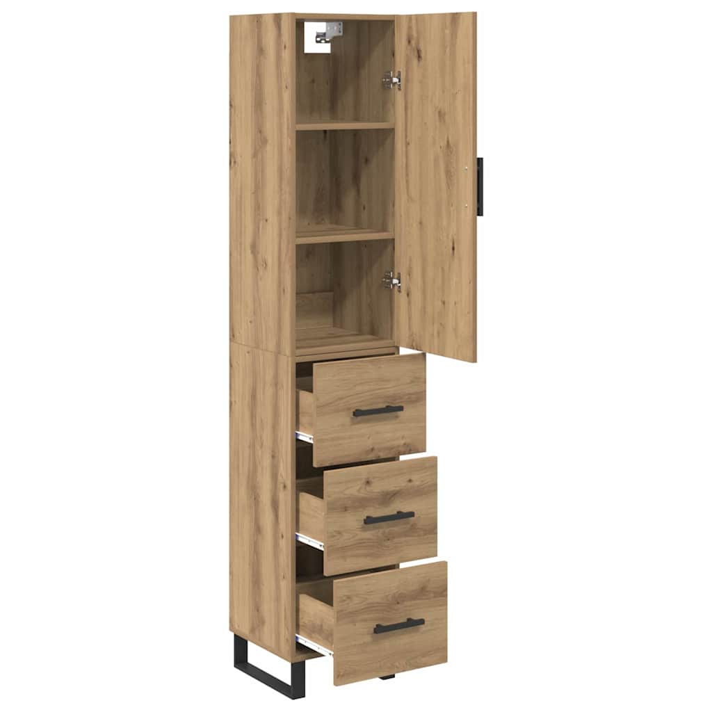 Haut Armoire avec tiroir Chêne artisanal 34,5 x 34 x 180 cm - XIOS