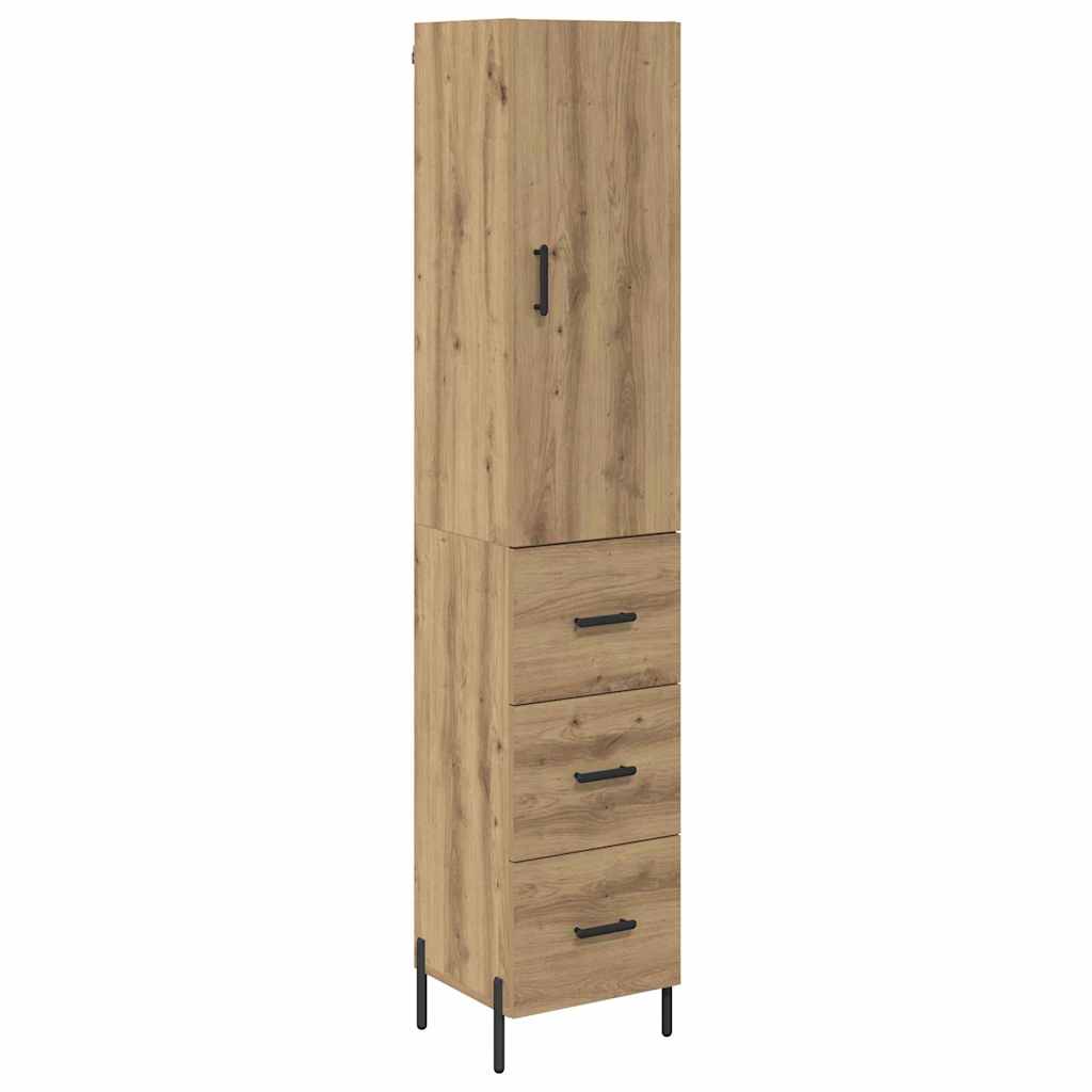 Haut Armoire avec tiroir Chêne artisanal 34,5 x 34 x 180 cm - XIOS