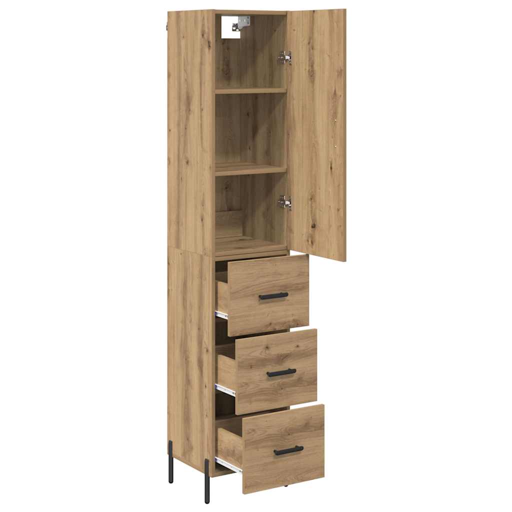 Haut Armoire avec tiroir Chêne artisanal 34,5 x 34 x 180 cm - XIOS