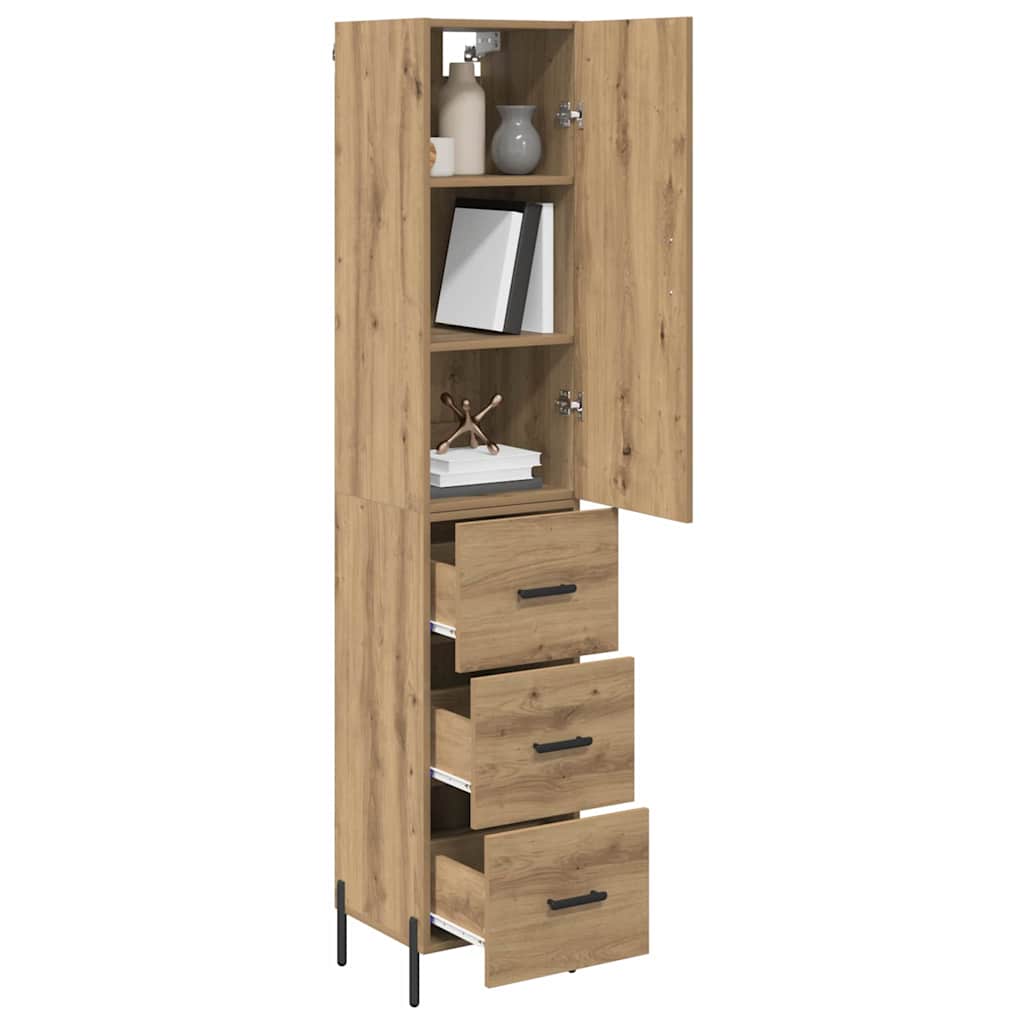 Haut Armoire avec tiroir Chêne artisanal 34,5 x 34 x 180 cm - XIOS