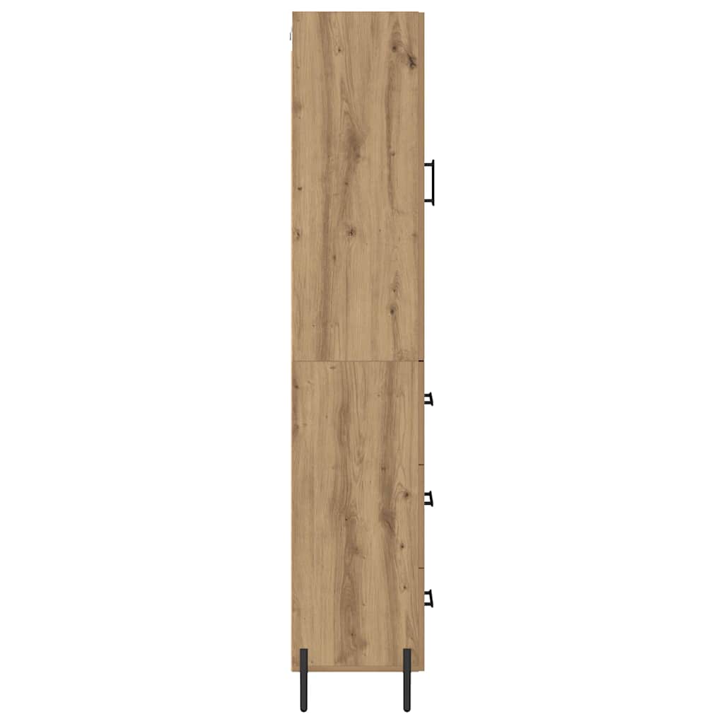 Haut Armoire avec tiroir Chêne artisanal 34,5 x 34 x 180 cm - XIOS