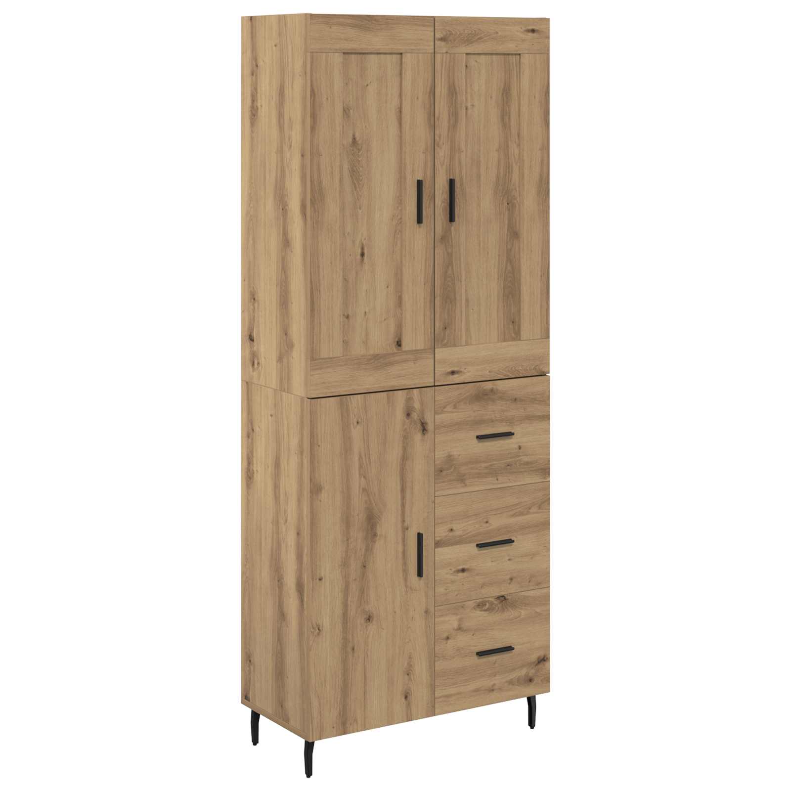 Haut Armoire 2 pcs Chêne artisanal Bois Aggloméré et Verre - XIOS
