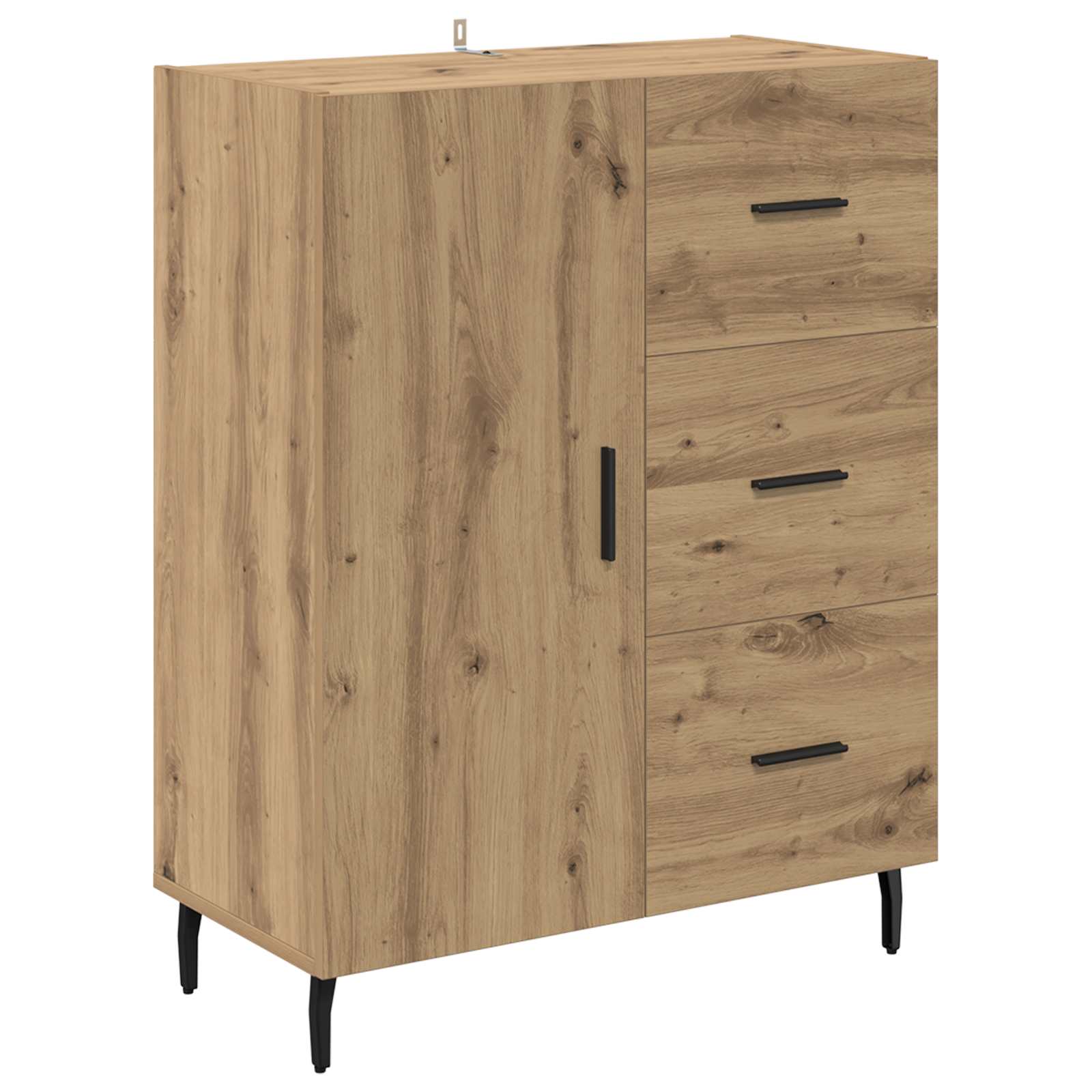 Haut Armoire 2 pcs Chêne artisanal Bois Aggloméré et Verre - XIOS