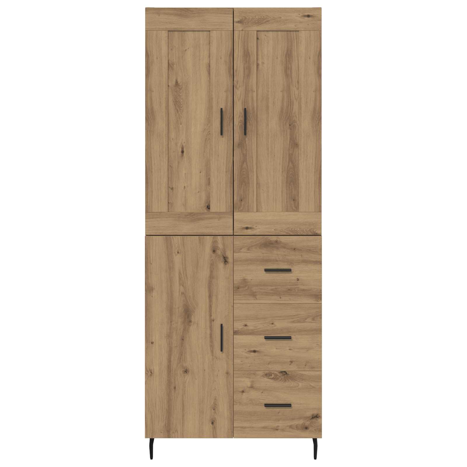 Haut Armoire 2 pcs Chêne artisanal Bois Aggloméré et Verre - XIOS