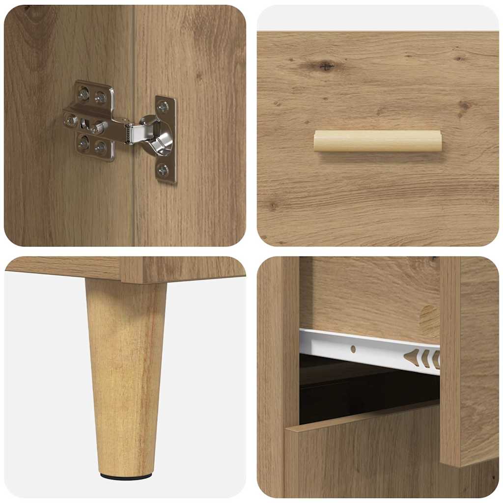 Haut Armoire avec tiroir Chêne artisanal 69,5 x 32,5 x 180 cm - XIOS