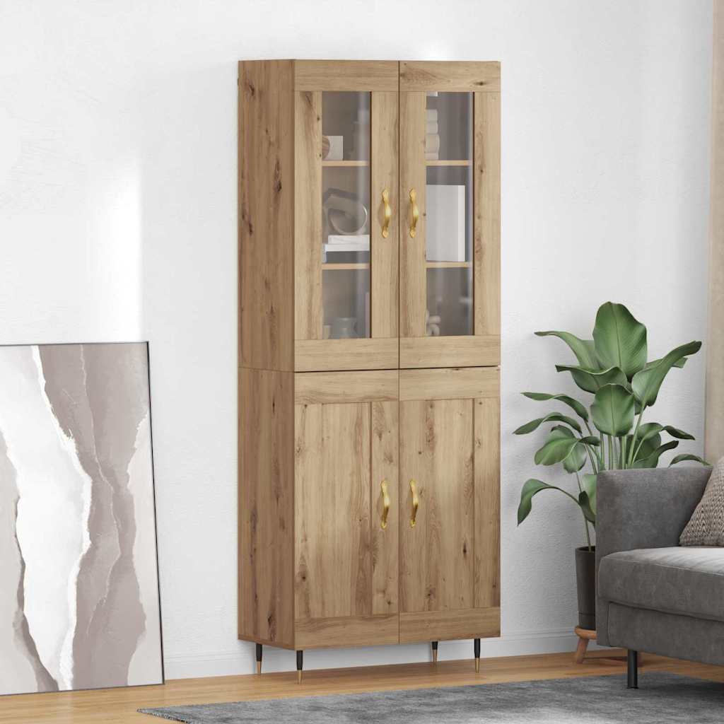 Haut Armoire 2 pcs Chêne artisanal Bois d'ingénierie - XIOS