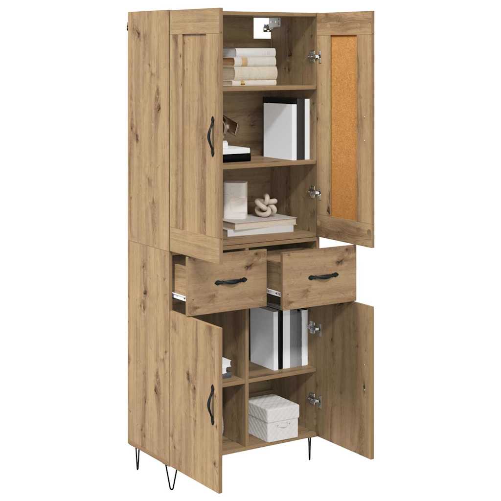 Haut Armoire avec tiroir Chêne artisanal 69,5 x 34 x 180 cm - XIOS