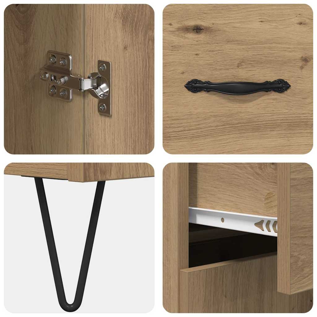 Haut Armoire avec tiroir Chêne artisanal 69,5 x 32,5 x 180 cm - XIOS