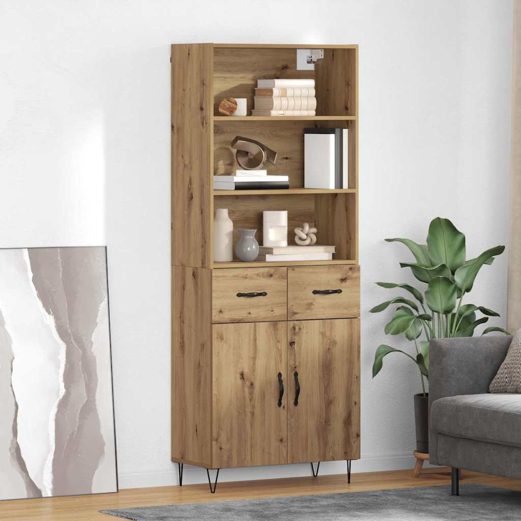 Haut Armoire avec tiroir Chêne artisanal 69,5 x 32,5 x 180 cm - XIOS