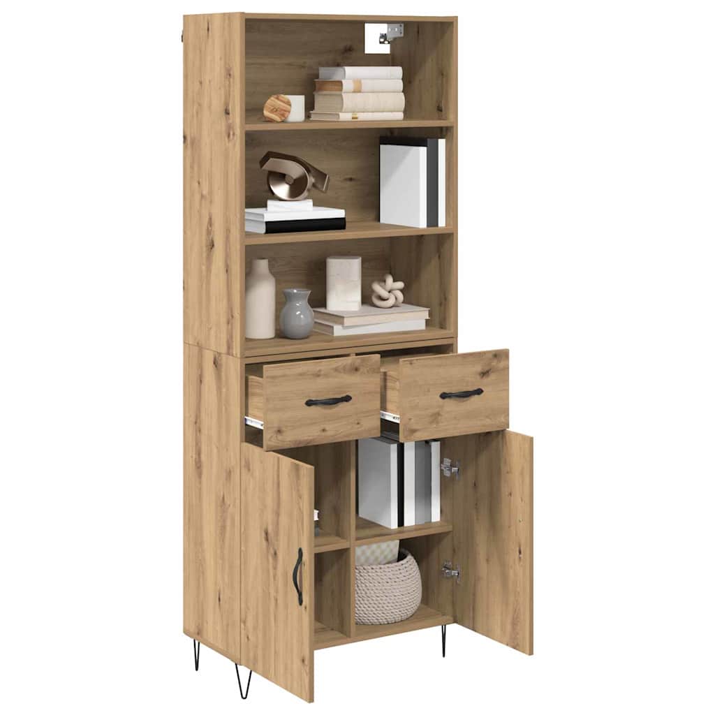 Haut Armoire avec tiroir Chêne artisanal 69,5 x 32,5 x 180 cm - XIOS