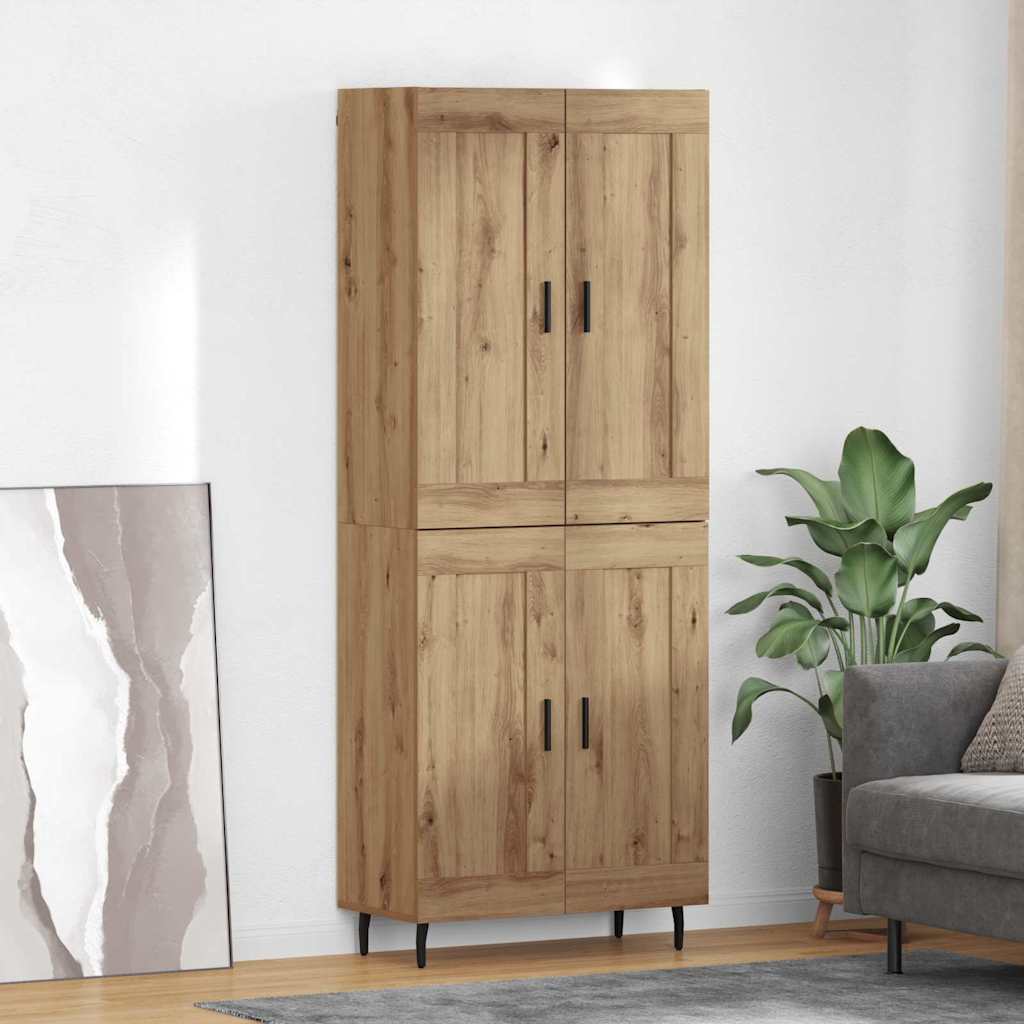 Haut Armoire 2 pcs Chêne artisanal Bois Aggloméré et Verre - XIOS