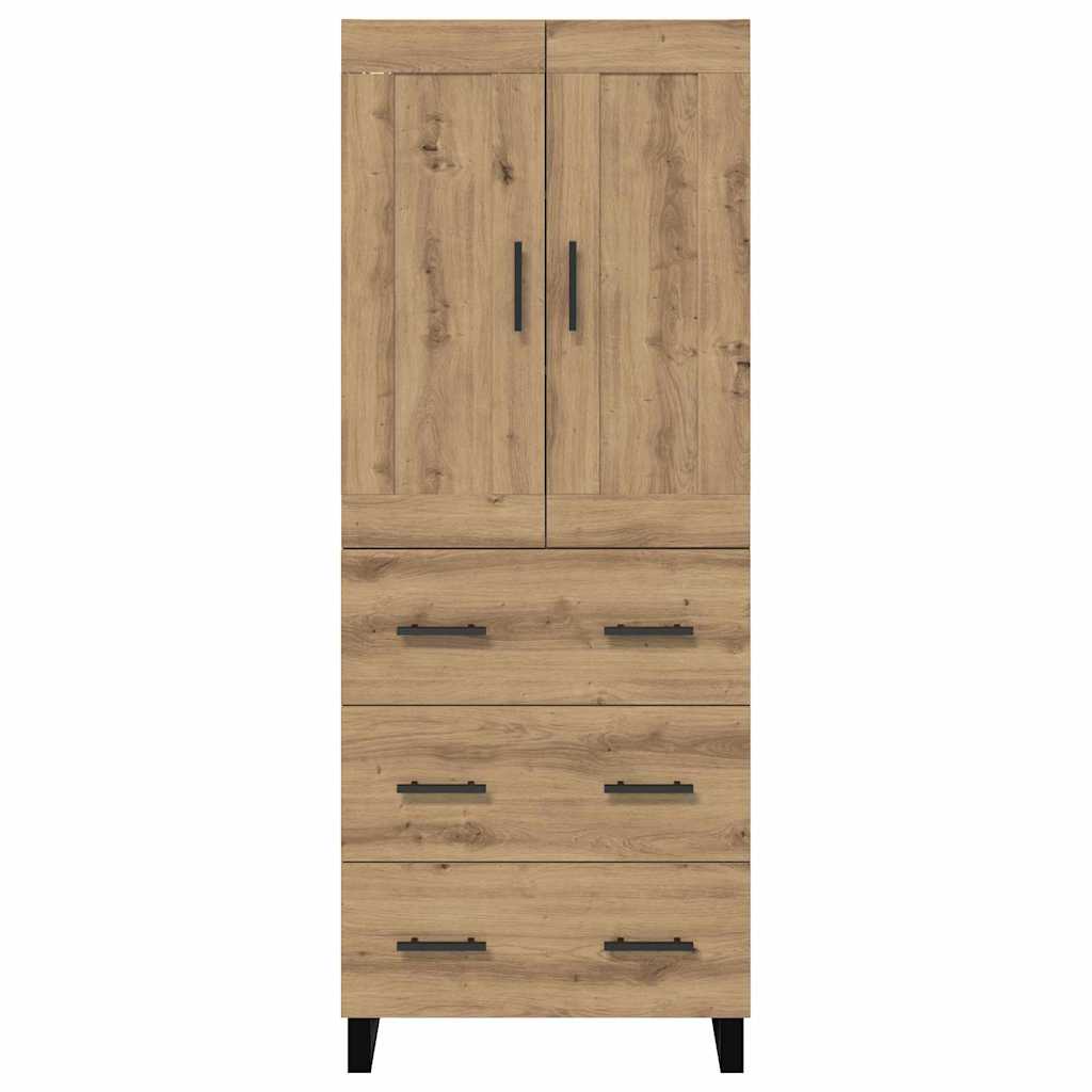 Haut Armoire 2 pcs Chêne artisanal Bois Aggloméré et Verre - XIOS