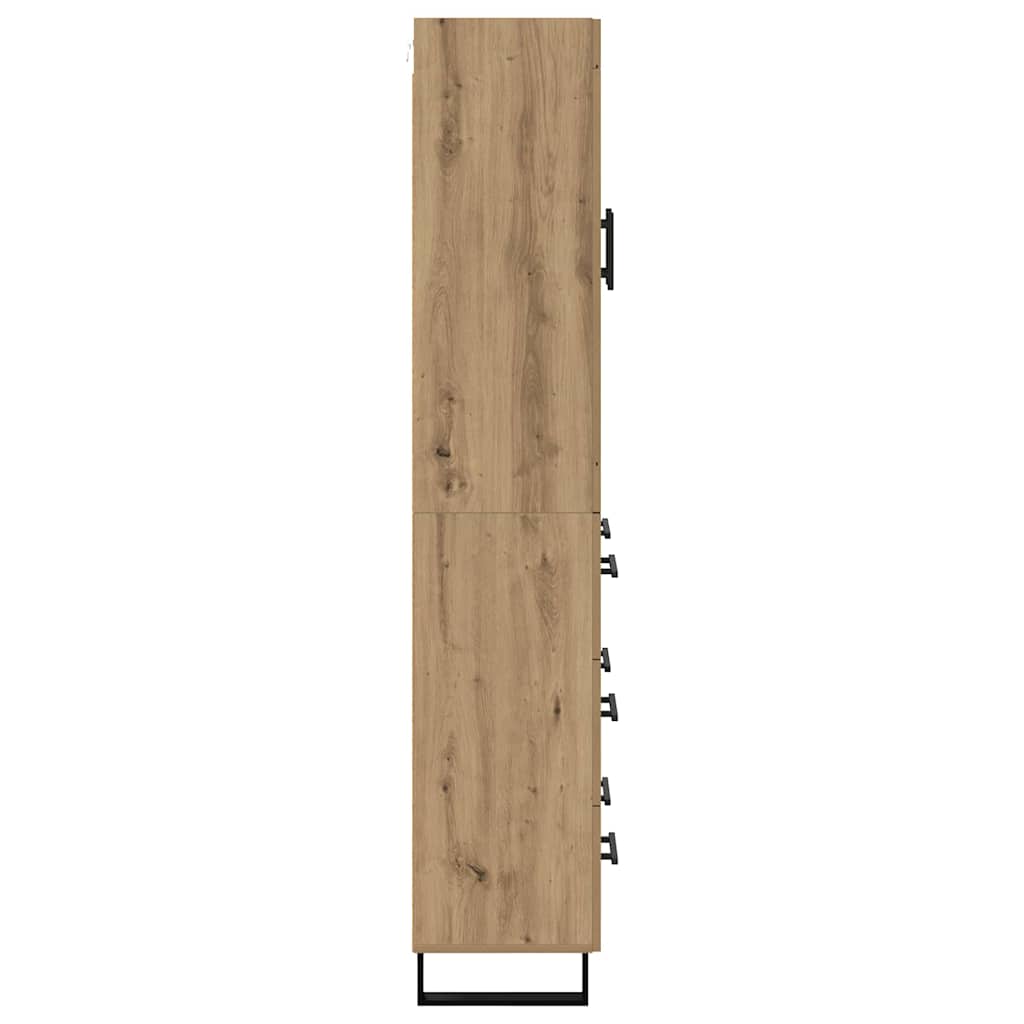 Haut Armoire 2 pcs Chêne artisanal Bois Aggloméré et Verre - XIOS