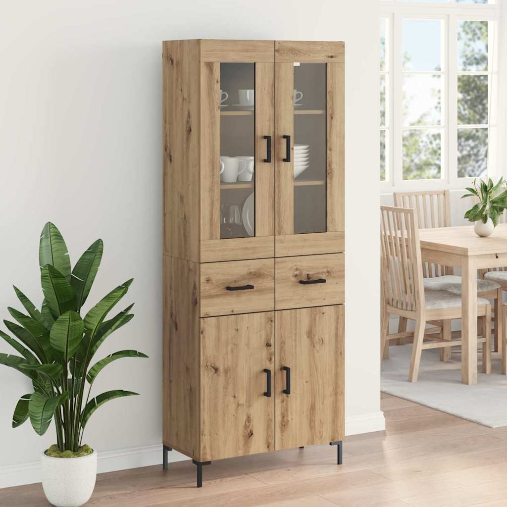 Haut Armoire 2 pcs Chêne artisanal Bois d'ingénierie - XIOS