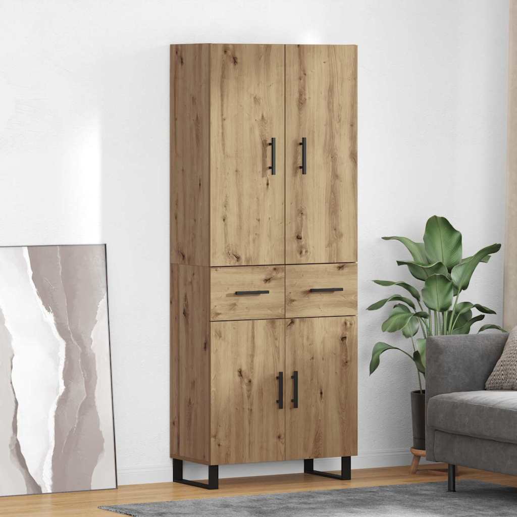 Haut Armoire 2 pcs Chêne artisanal Bois Aggloméré et Verre - XIOS