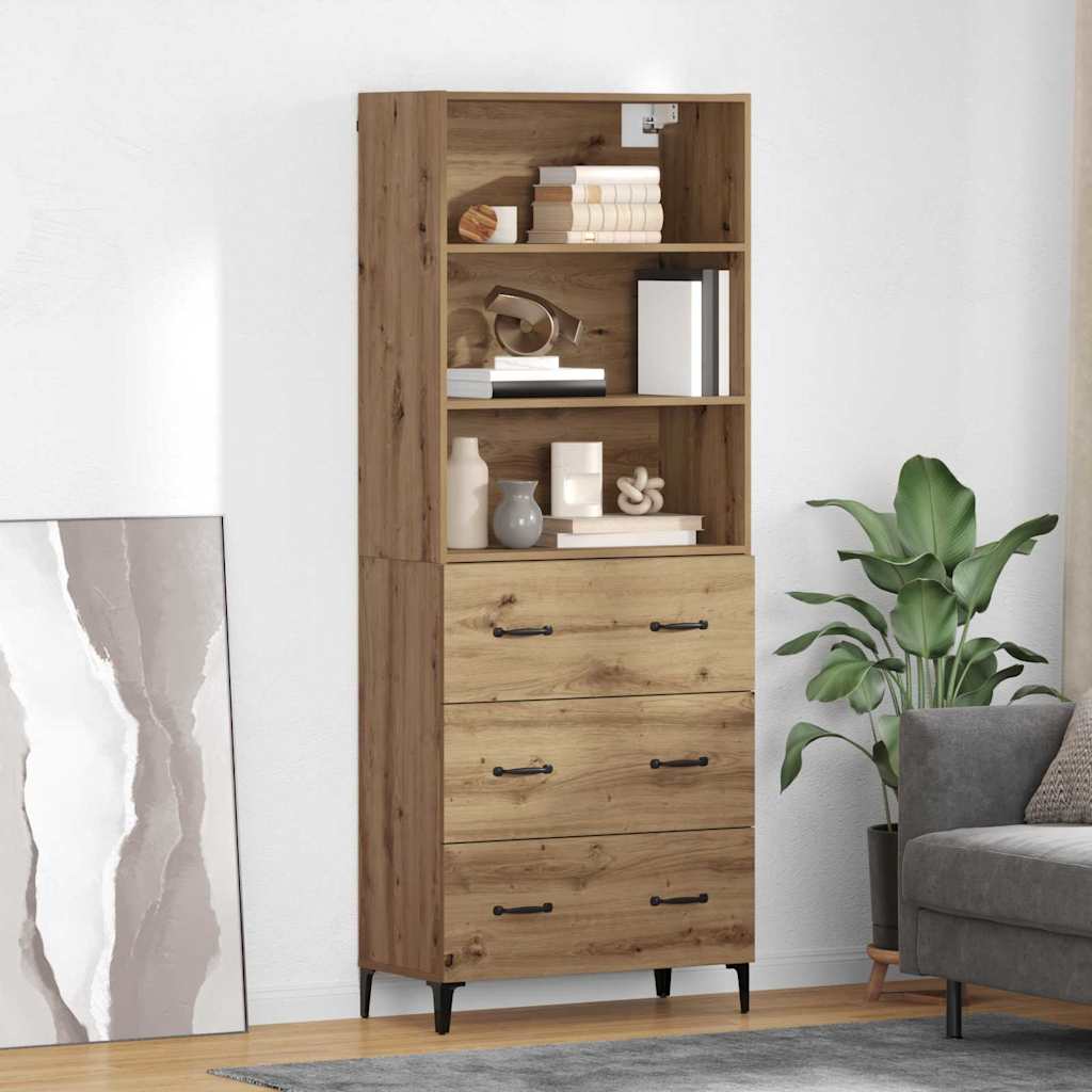 Haut Armoire avec tiroir Chêne artisanal 69,5 x 34 x 180 cm - XIOS
