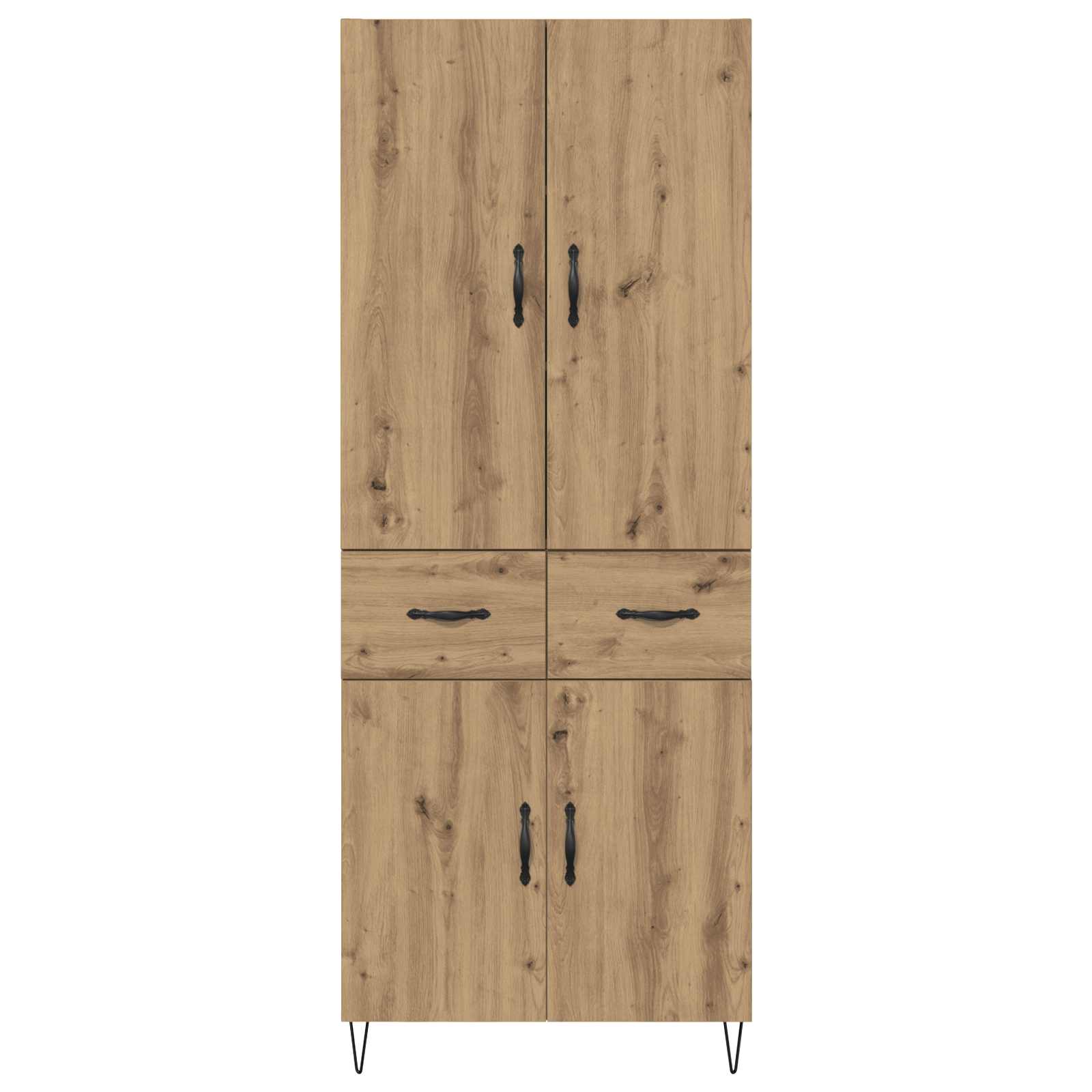 Haut Armoire 2 pcs Chêne artisanal Bois Aggloméré et Verre - XIOS