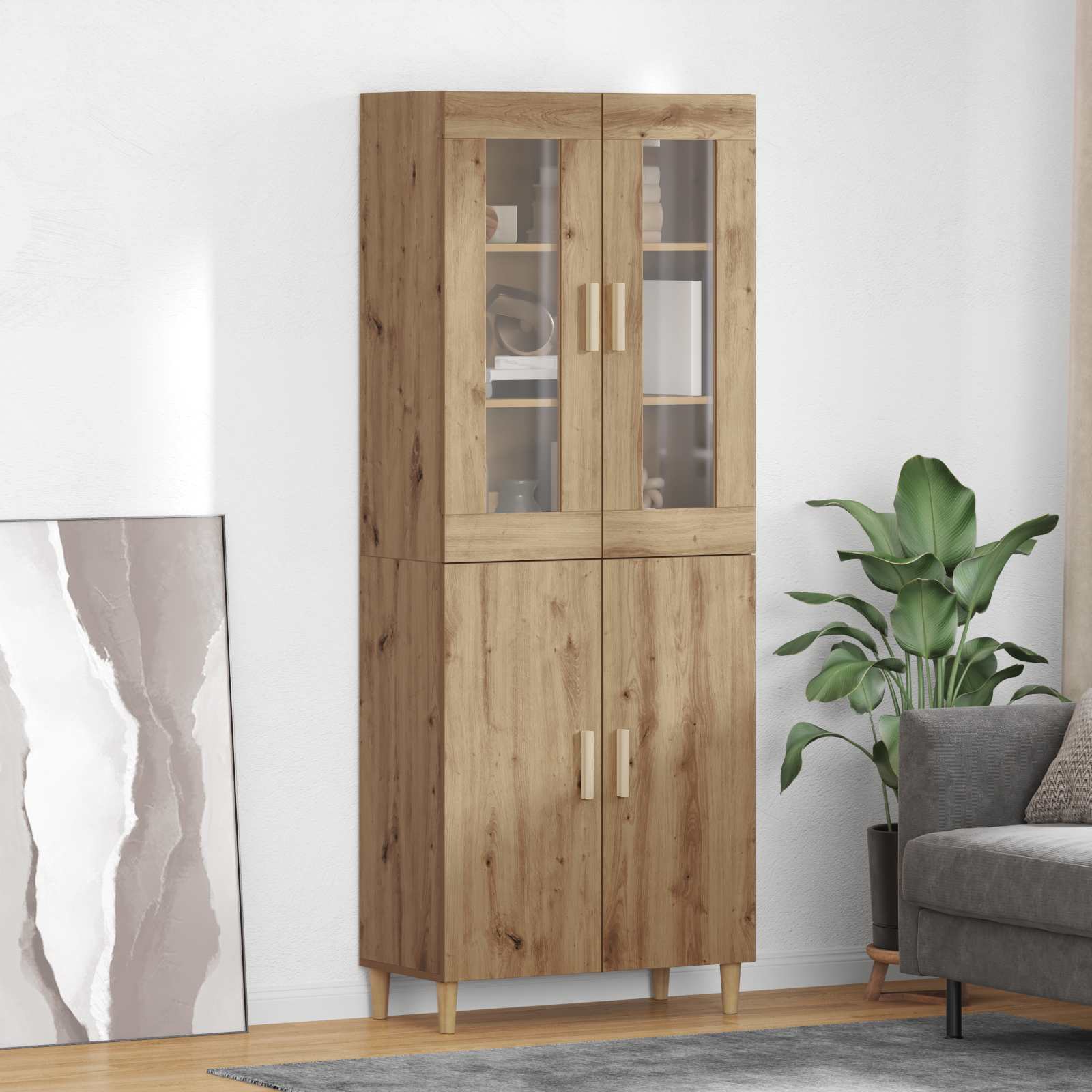Haut Armoire Chêne artisanal 69,5 x 34 x 180 cm - XIOS