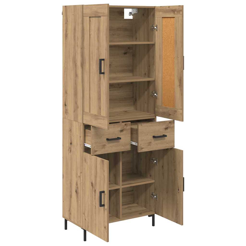 Haut Armoire avec tiroir Chêne artisanal 69,5 x 34 x 180 cm - XIOS