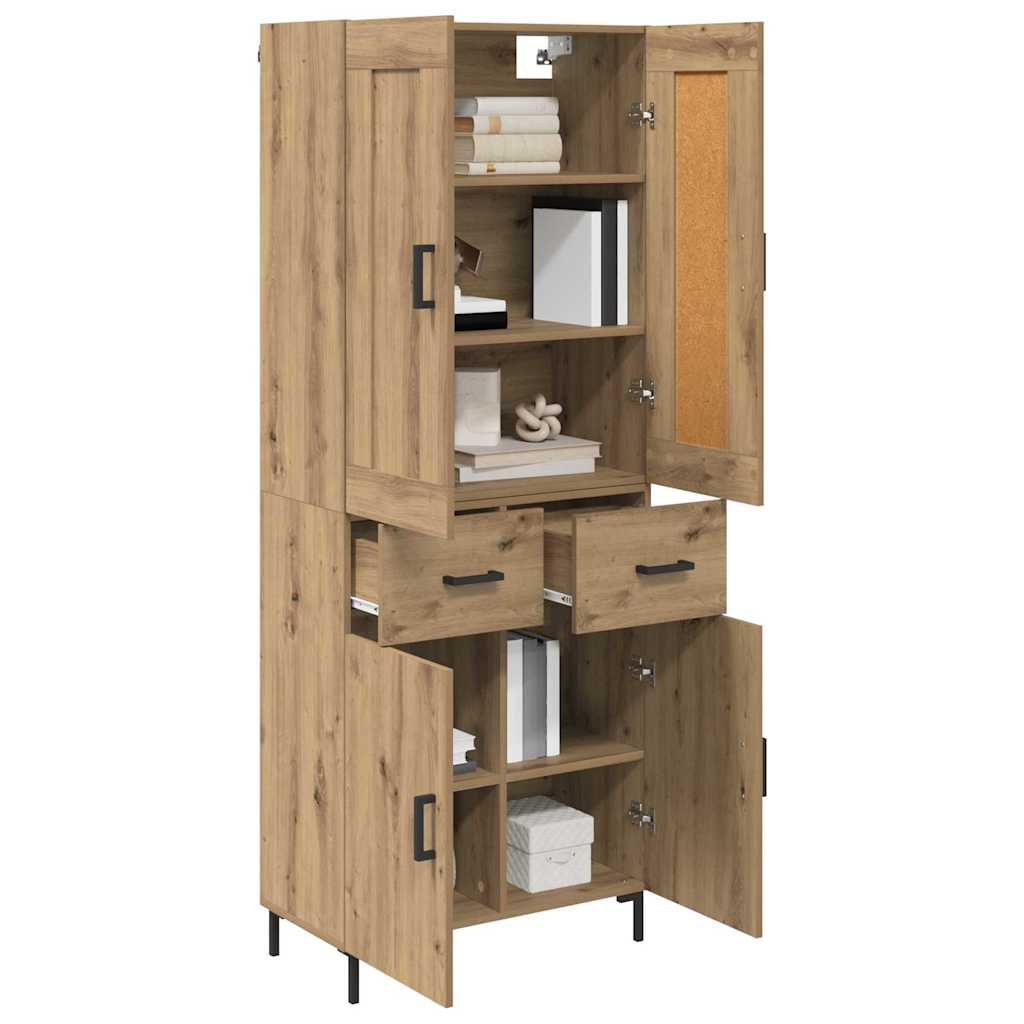 Haut Armoire avec tiroir Chêne artisanal 69,5 x 34 x 180 cm - XIOS