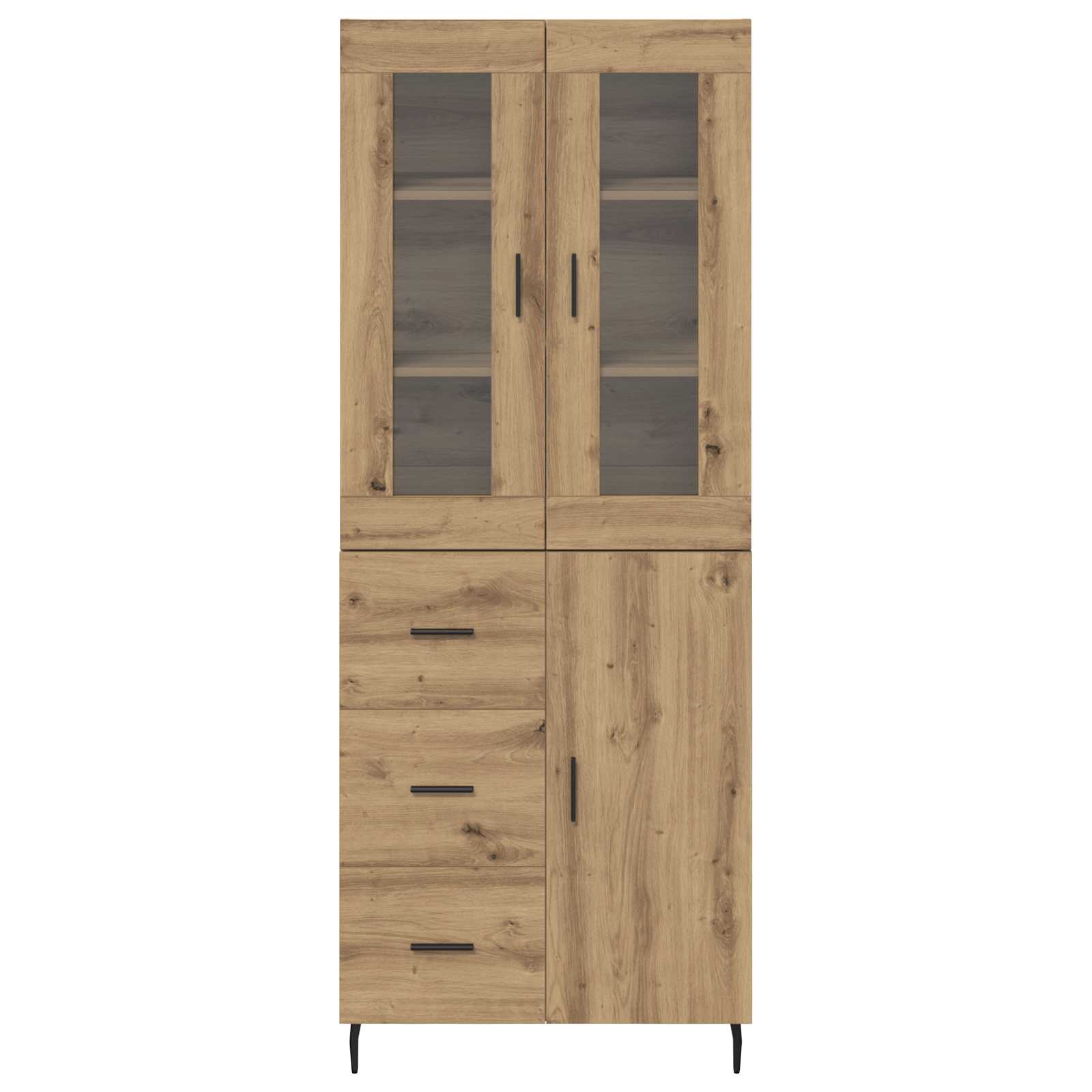 Haut Armoire 2 pcs Chêne artisanal Bois Aggloméré et Verre - XIOS